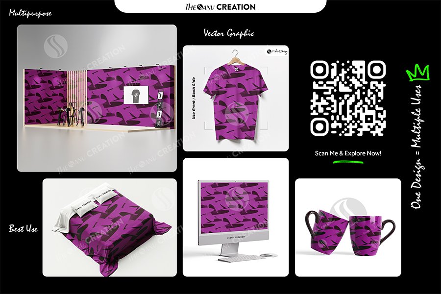 Violet Wave Motion Pattern – Seamless Abstract Flow Surface Design - Image 2