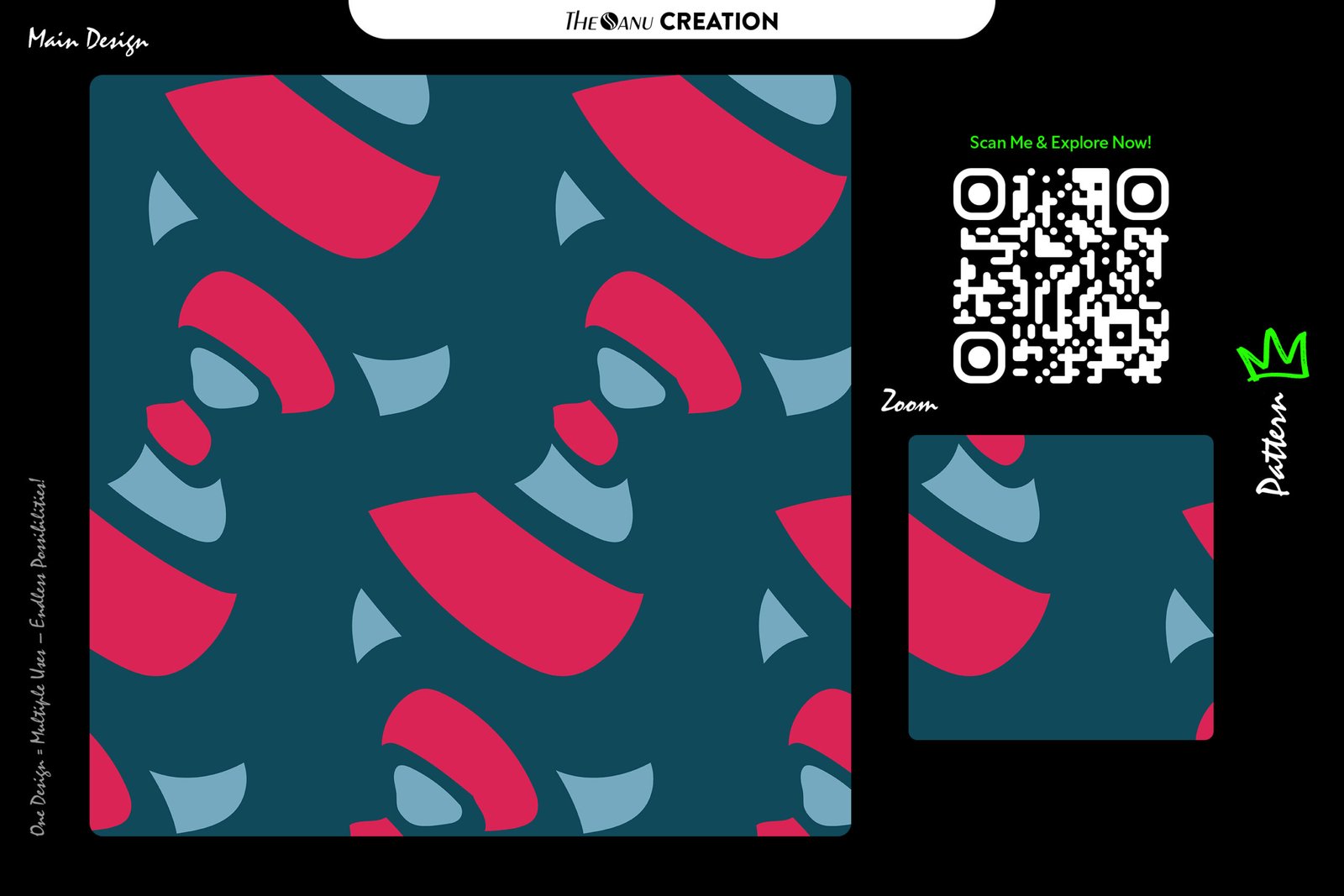 Minimal Pop Abstract Pattern Design – Modern Curved Surface Composition