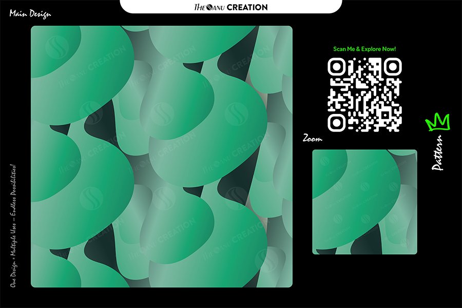 Mint Aura Organic Pattern – Seamless Gradient Surface Design