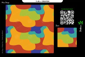 Vibrant Organic Mosaic Pattern Design – Modern Fluid Surface Composition