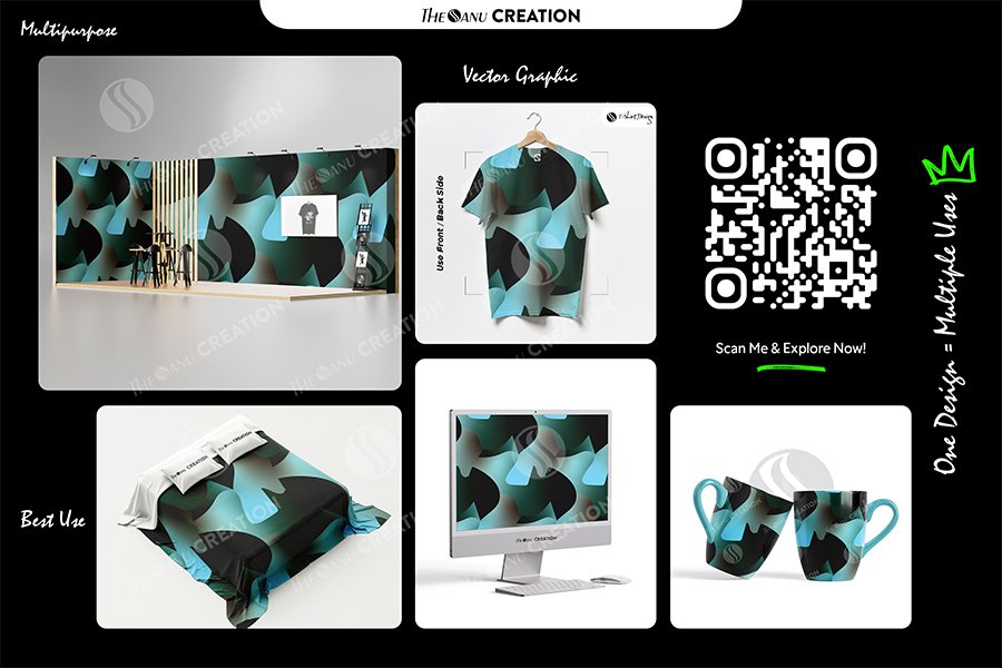 Aqua Shadow Flow Pattern Design – Premium Contrast Layered Surface System - Image 2