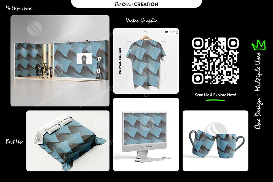 Arctic Edge Fold Pattern Design – Premium Cool Tonal Surface System - Image 2