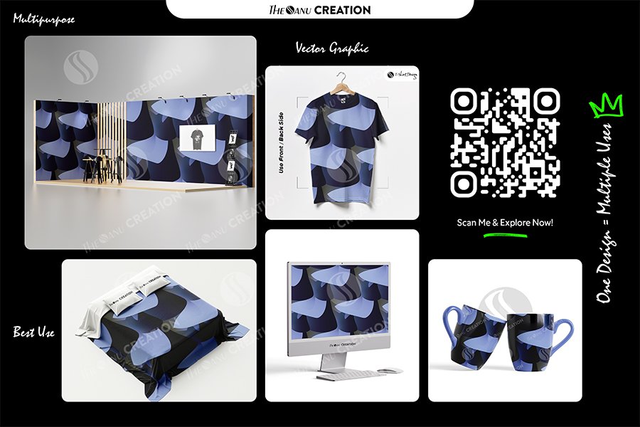 Azure Fold Depth Pattern Design – Premium Layered Gradient Surface System - Image 2