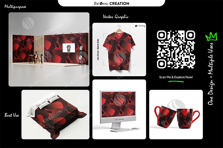 Crimson Drift Flow Pattern Design – Premium Contrast Gradient Surface System - Image 2
