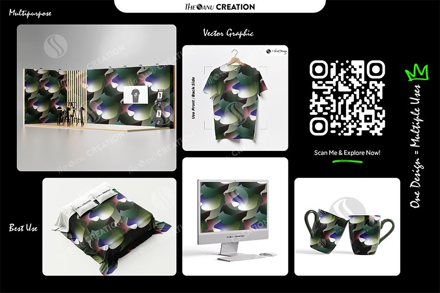 Emerald Prism Flow Pattern Design – Premium Multi-Tone Gradient Surface System - Image 2