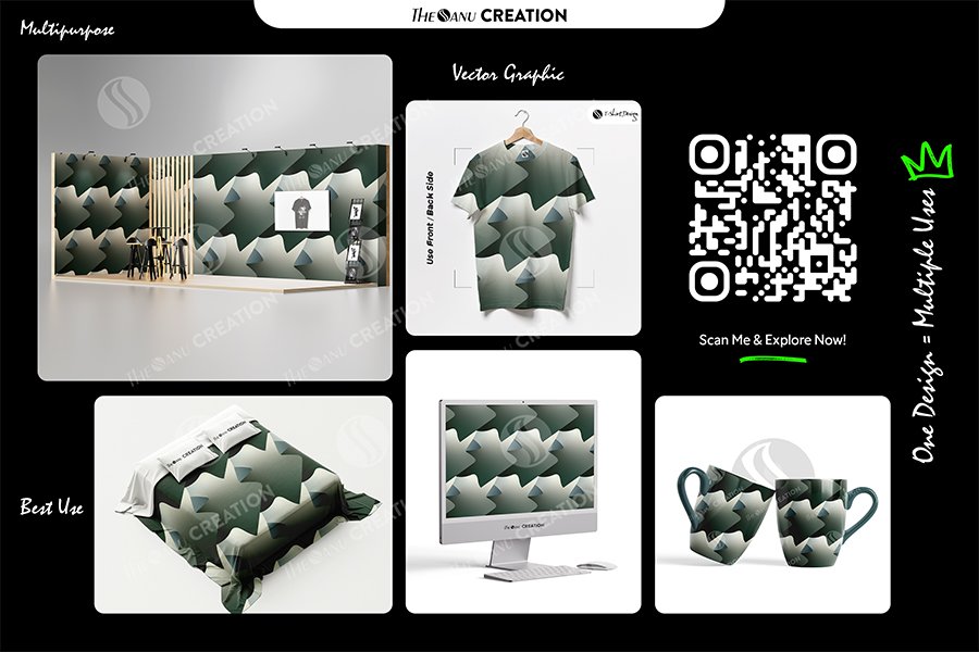 Forest Ivory Fold Pattern Design – Premium Tonal Gradient Surface System - Image 2