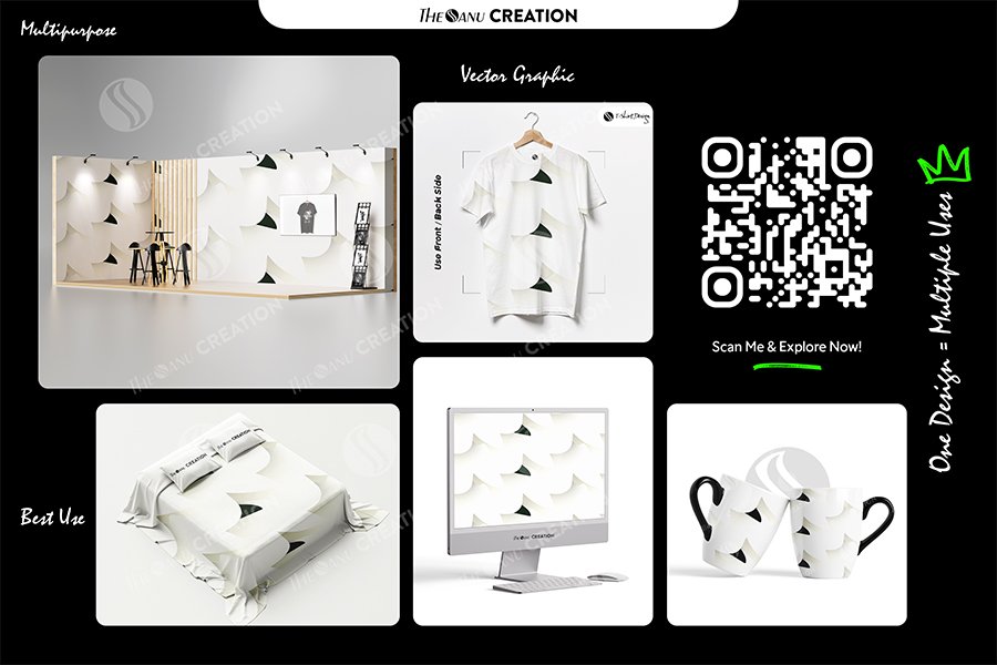 Ivory Shadow Fold Pattern Design – Premium Minimal Gradient Surface System - Image 2