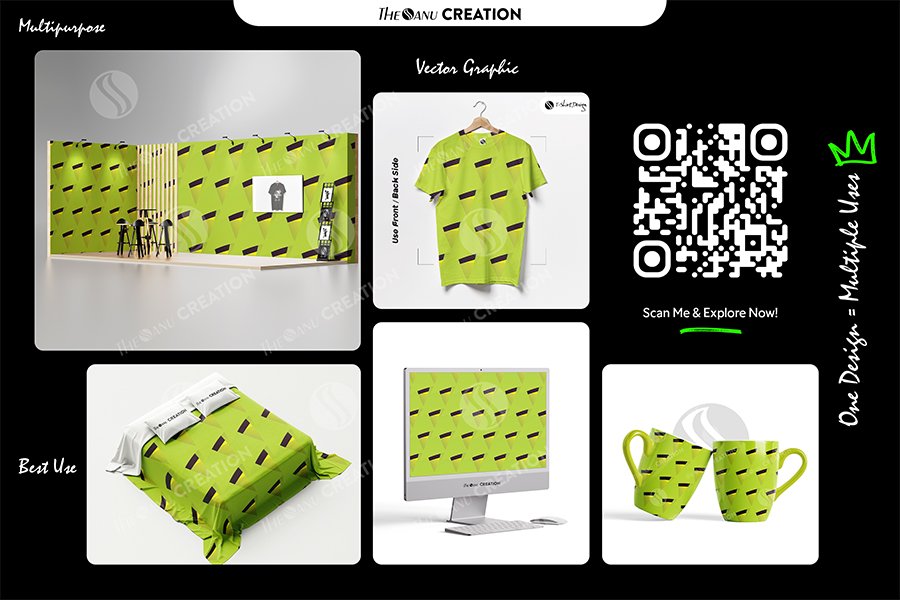 Lime Edge Vector Pattern Design – Premium Angular Surface System - Image 2