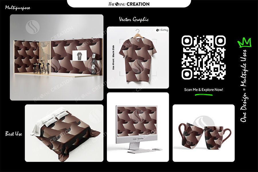 Mocha Edge Fold Pattern Design – Premium Tonal Gradient Surface System - Image 2
