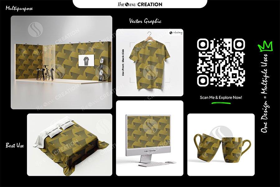 Olive Arc Fold Pattern Design – Premium Tonal Gradient Surface System - Image 2