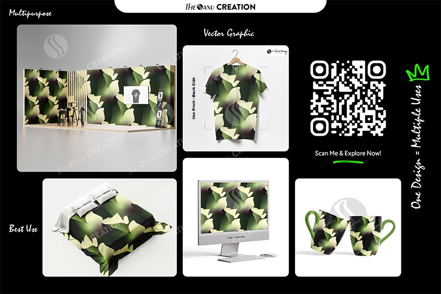 Verdant Contrast Fold Pattern Design – Premium Layered Gradient Surface System - Image 2