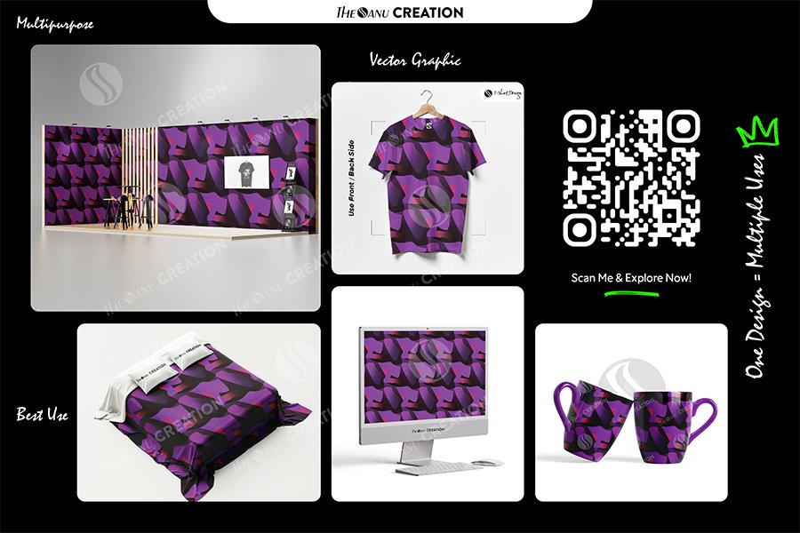Violet Crimson Fusion Pattern Design – Premium Contrast Gradient Surface System - Image 2