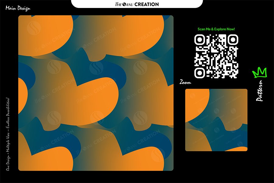 Tangerine Wave Flow Pattern Design – Premium Contrast Gradient Surface System
