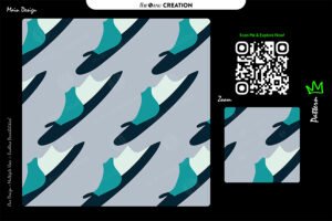 Arctic Teal Sweep Seamless Pattern for Textile & Surface Design