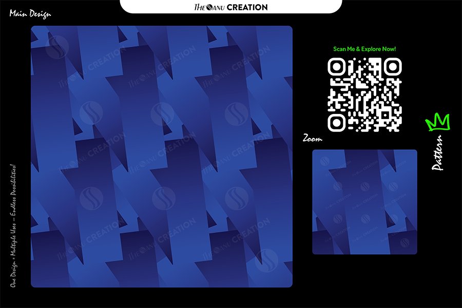 Cobalt Edge Flow Seamless Pattern for Textile & Surface Design