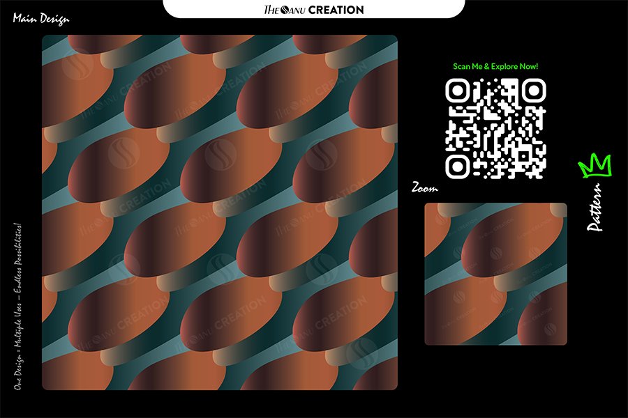 Copper Teal Flow Seamless Pattern for Textile & Surface Design