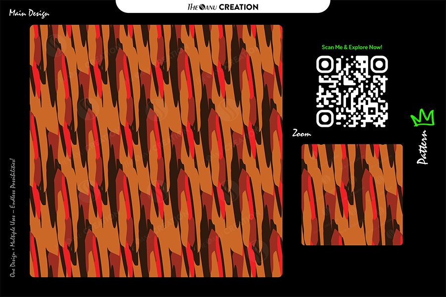 Ember Stroke Rhythm Seamless Pattern for Textile & Surface Design