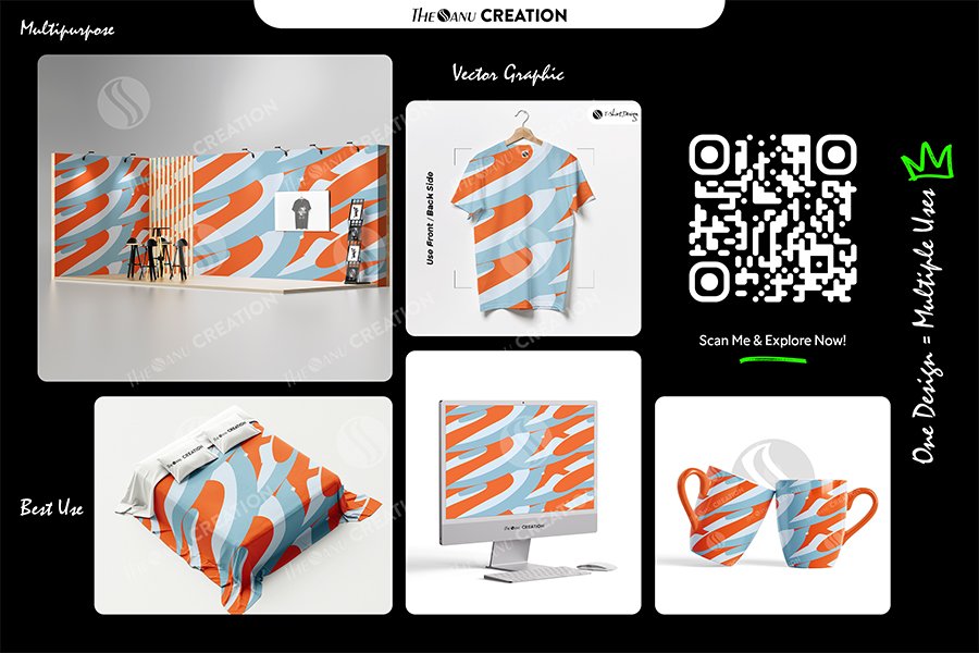 Arctic Ember Sweep Seamless Pattern for Textile & Surface Design - Image 2