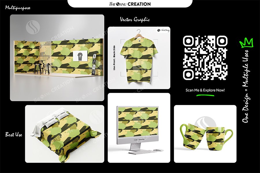 Olive Terrain Flow Seamless Pattern for Textile & Surface Design - Image 2