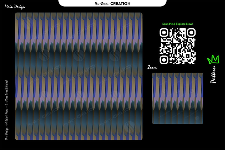 Indigo Bronze Vertical Rhythm Seamless Pattern for Textile & Surface Design