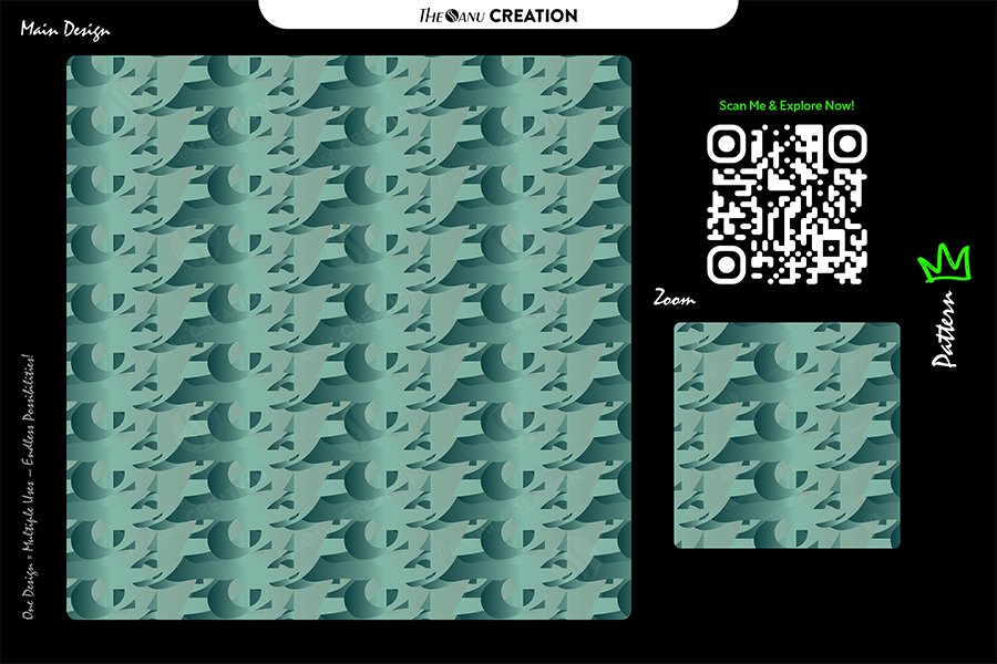 Mint Echo Motion Seamless Pattern for Textile & Surface Design