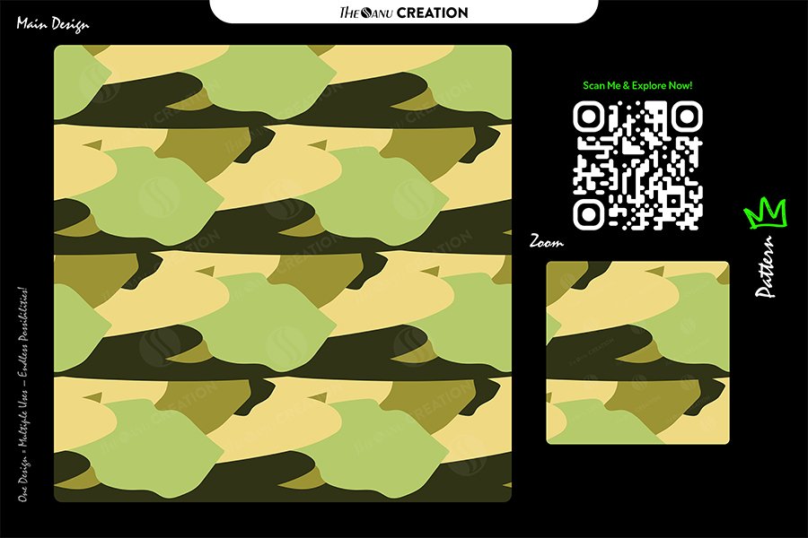 Olive Terrain Flow Seamless Pattern for Textile & Surface Design